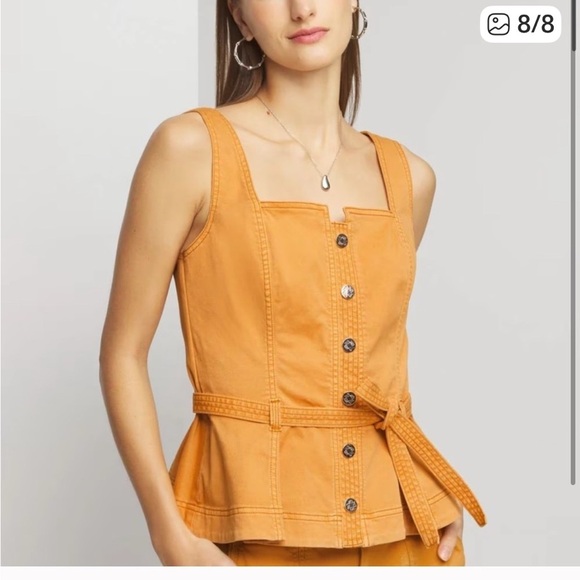 White House Black Market Butterscotch Bustier top with button detail. NWT - Picture 5 of 5